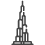 Burj khalifa black icon 